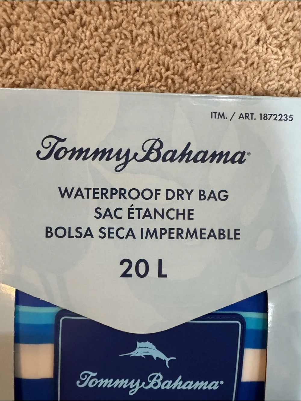 Tommy Bahama Blue & Teal Striped Waterproof Dry Bag